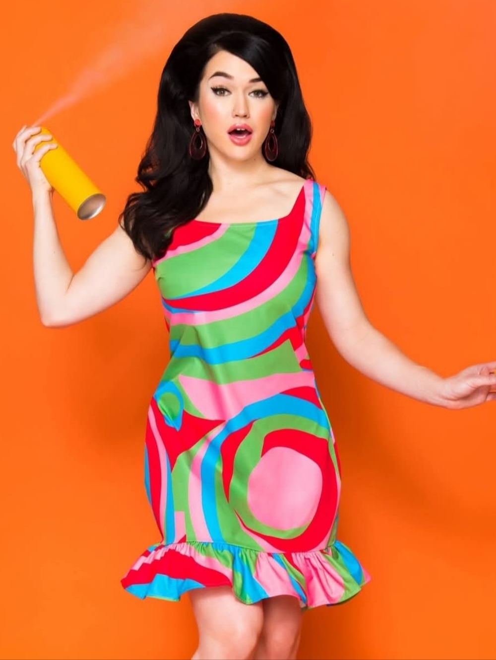 Unique Vintage BARBIE X Swirly -Q Retro 60s Dress